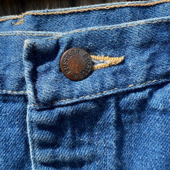 Vintage 90s Rustler High Waist Straight Leg Denim Blue Jeans | Size 31 X 30 - Picture 6 of 9